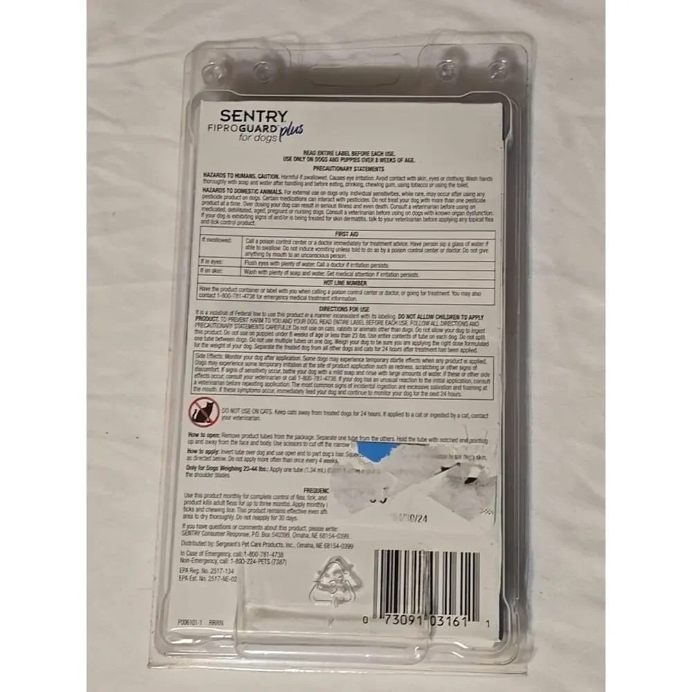 SENTRY PET CARE SENTRY Plus Dogs Flea and Tick Prevention for Dogs (23-44 Lbs)